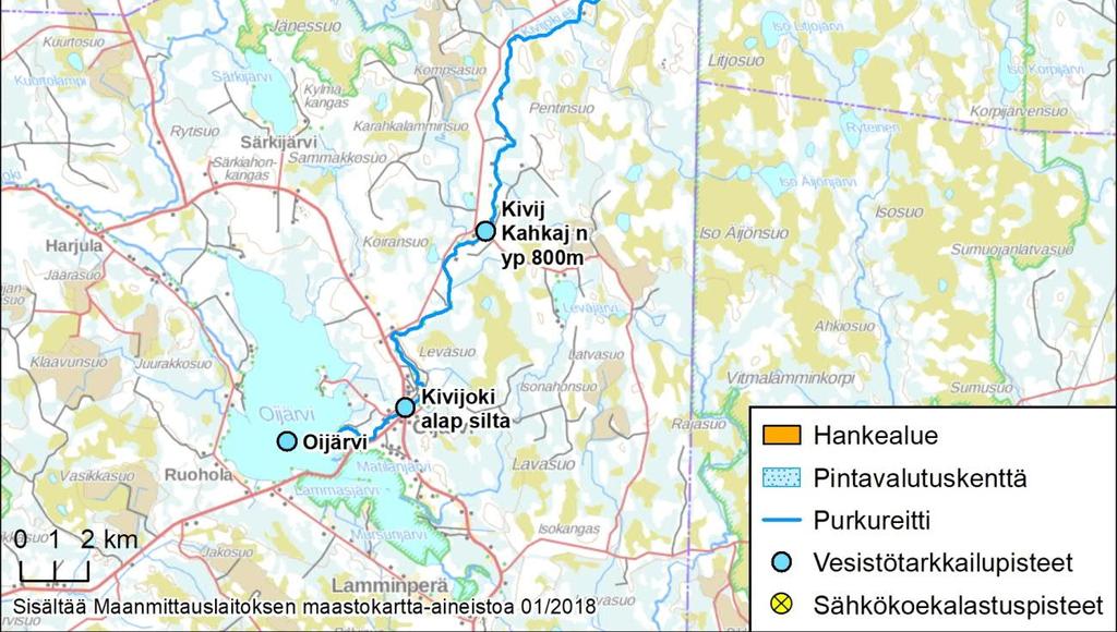 Vuosien 2008, 2010, 2011 ja 2018 ennakkotarkkailutulosten perusteella Makkaraojan veden laatu on ollut suoperäisille vesille tyypillinen eli humusta (COD) on vedessä kohtalaisen runsaasti kuten myös