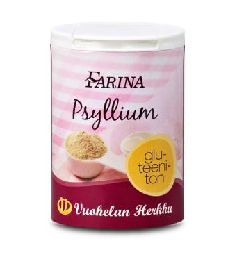 Psyllium Kuitua 88 %. Tekee taikinasta helposti käsiteltävän. 60 g AINESOSAT: psyllium (Intia). Energia...791 kj/190 kcal Rasva.