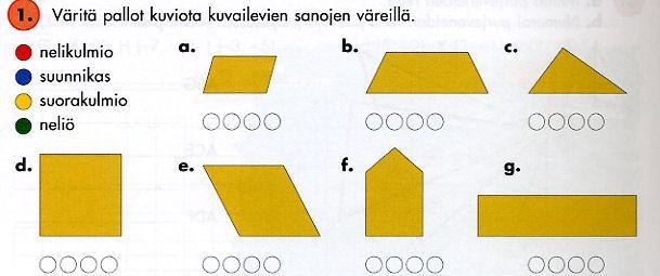 että ne vaativat laajempaa matemaattista hahmotuskykyä kuten kuvioden 45 ja 46 tehtävät. KUVIO 45.