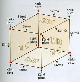 Geometristen kappaleiden osien määrittelyssä ongelmana on oppilaan kirjan kuvion sekavuus (kuvio 51).