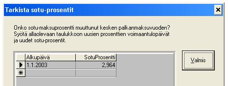 Asteri Palkanmaksu KÄYTTÖOHJEET 67/203 Palkkalistojen yhdistelmän loppuun tulee erittely sava-maksusta (ent. sotu-maksusta).