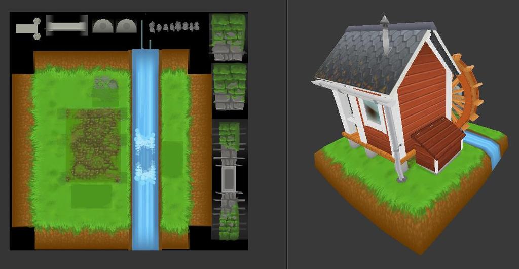 Tein ensin Blender 3D:ssä pinnat, englanniksi plane, ja laitoin ne leikkaamaan