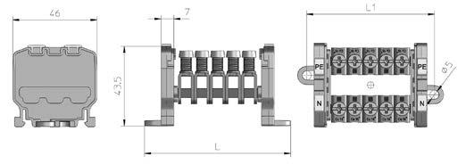 Neliökiskoihin (5 x 5 mm) on saatavilla 6, 16 ja 35 mm 2 liittimiä Cu-johtimille. Eristystukien materiaalina käytetään harmaata nylonia (PA 66). Kiskostot asennetaan ruuvilla tai DIN-kiskoon.