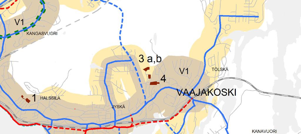69:066 / HAAPALAMMENTIE / ASEMAKAAVASELOSTUS (8) Suunnittelualueen länsipuolelle on osoitettu viheryhteystarve osana viheralueverkkoa (sininen nuoli).