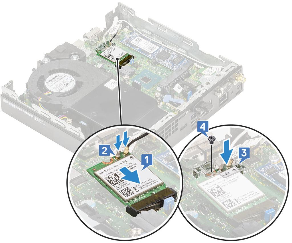 2 Asenna seuraavat: a b 2,5-tuumainen kiintolevykokoonpano. sivukansi. 3 Noudata Tietokoneen sisällä työskentelyn jälkeen -kohdan ohjeita. M.2 PCIe SSD M2.