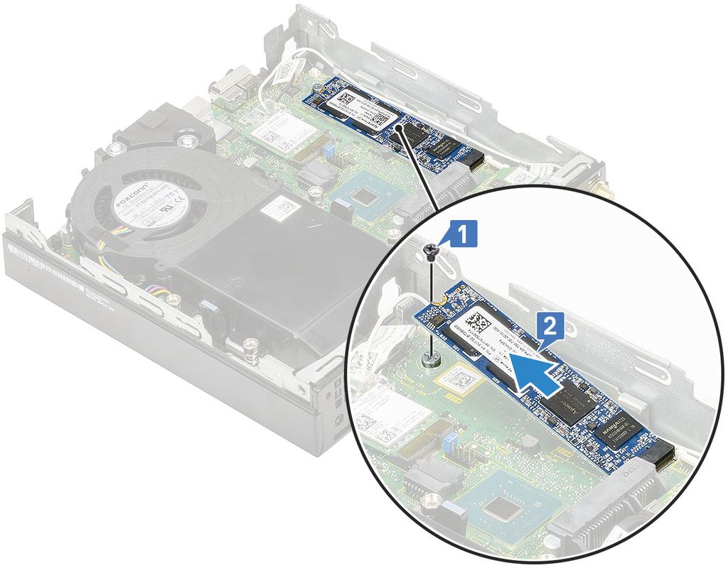 M2. PCIe SSD -aseman asentaminen HUOMAUTUS: Nämä ohjeet koskevat myös M.2 SATA SSD -asemaa. 1 Voit asentaa M.2 PCIe SSD -aseman seuraavasti: a Aseta M.