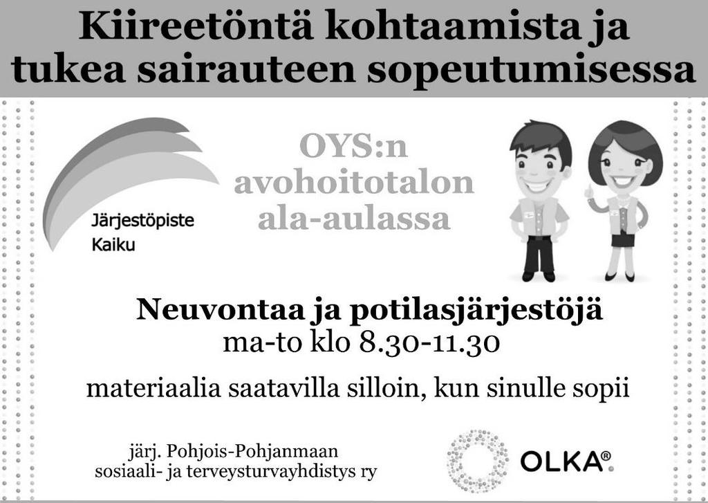 OLKA -toiminta on koordinoitua järjestö- ja vapaaehtoistoimintaa sairaalassa.