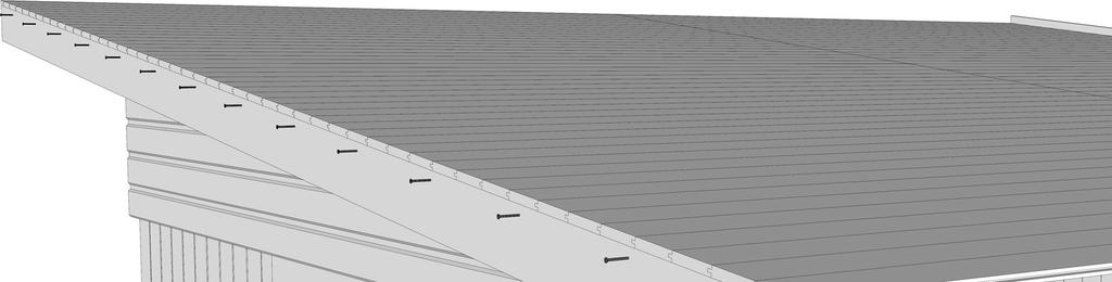 Katkaise lopuksi raakapontti 300 mm:n päästä päätykolmion paneelin ulkopinnan ulkopuolelta.