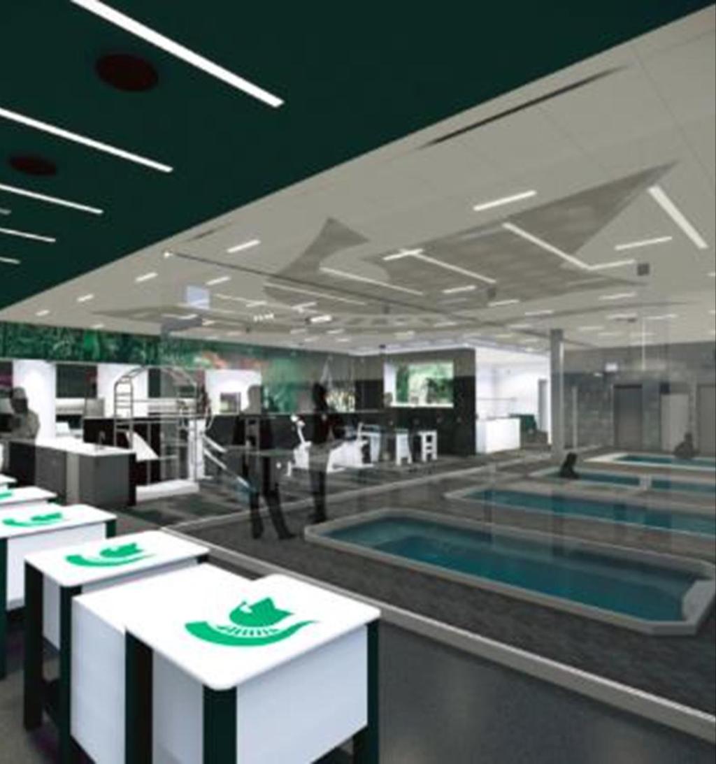 Hippos2020 Training room - konsepti Konsepti, jossa yhdessä tilassa optimoidaan urheilijan palautumisja valmistautumisketjua Lääkärin, fysioterapeutin,