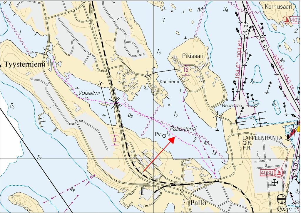 Kuva viitteeksi, karttaotteet ei merikartan mittakaavassa / Bild för referens, kortutdrag inte i sjökortets skala / Image for reference, chart extracts not to scale of chart (