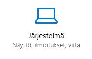 Valitse oikeasta alakulmasta ilmoituskuvake /.