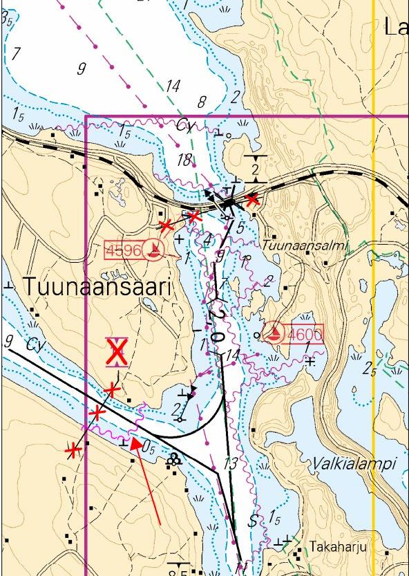6 Kuva viitteeksi, karttaotteet ei merikartan mittakaavassa / Bild för referens, kortutdrag inte i sjökortets skala / Image for reference, chart extracts not to scale of chart ( FTA,