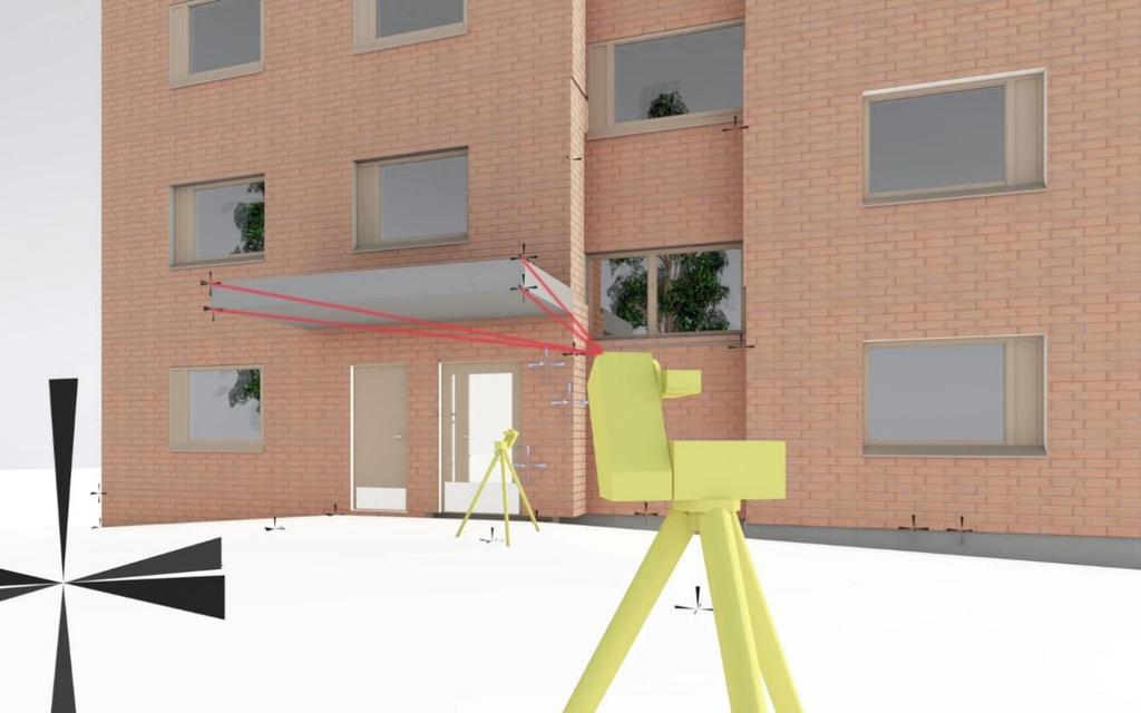 42 (59) Kuva 21. Havainnollistava 3D-näkymä ulkokatoksen mittaamisesta (Vepsäläinen 2018) 5.