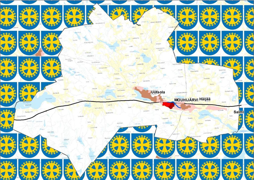 5.2.4 Kehittämisvyöhykkeet - Mouhijärvi Kuvassa Mouhijärven alue, jossa jatketaan Uotsolan ja Häijään rakenteellista yhdistämistä Mouhijärven aluekeskukseksi.