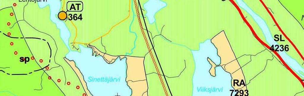Rovaniemen maakuntakaavassa esitetyt merkinnät kaava-alueella: Merkintä: AT 364 Kyläalue Merkinnällä osoitetaan alueita, joilla sijaitsee tai joille suunnitellaan maaseudun peruspalveluita ja joita