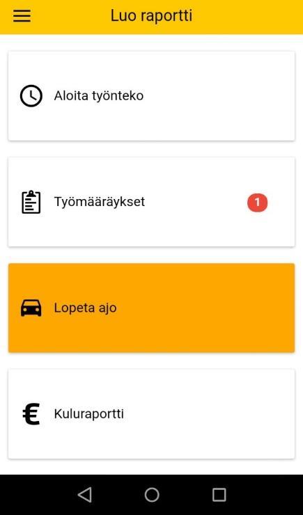 Kun ajo loppuu, klikkaa kohdasta Lopeta ajo.