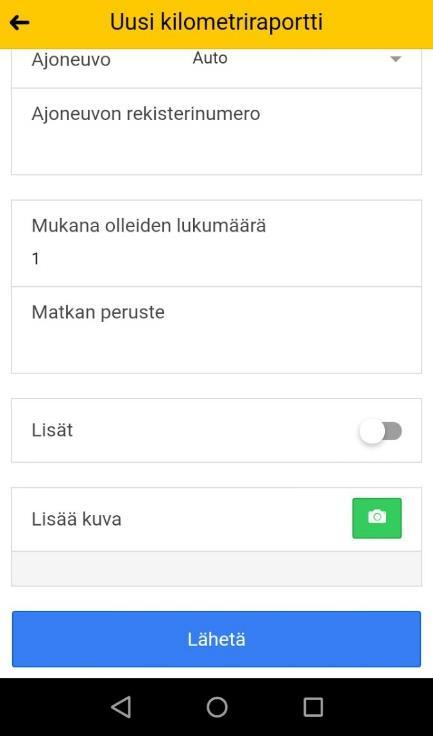 Tarkista, että lähtöpaikka, reitti ja määränpää ovat oikein.