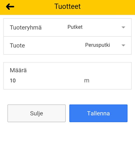 9. TUOTTEET Tuotteet -ominaisuus mahdollistaa materiaalin hallinnan ja seurannan. Käytetyistä tuotteista on mahdollista tuottaa raportteja.