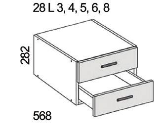 Laatikosto 28,2 cm, lev. 80 cm 35,- 63,- 95,- Laatikosto 28,2 cm, 2 matalaa laatikkoa Peruslaatikoilla Hidastinlaatikoilla 28LY3L2 3. Laatikosto 28,2 cm, lev. 30 cm 23,- 28LY4L2 3.