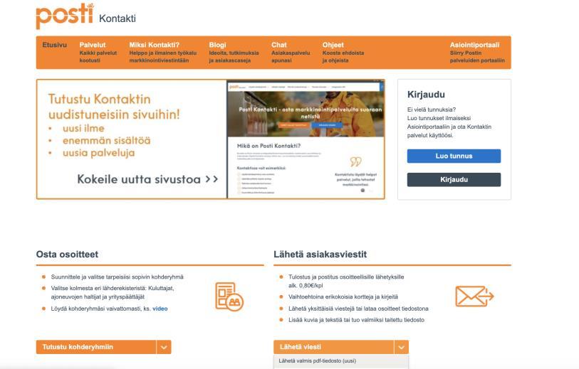 Näin pääset alkuun! A4 kirjeelle on valittavana myös lisäsivut (tuo ne valmiina pdf-tiedostona). A5 ja A6 kortteihin on valittavana myös kuoritus.