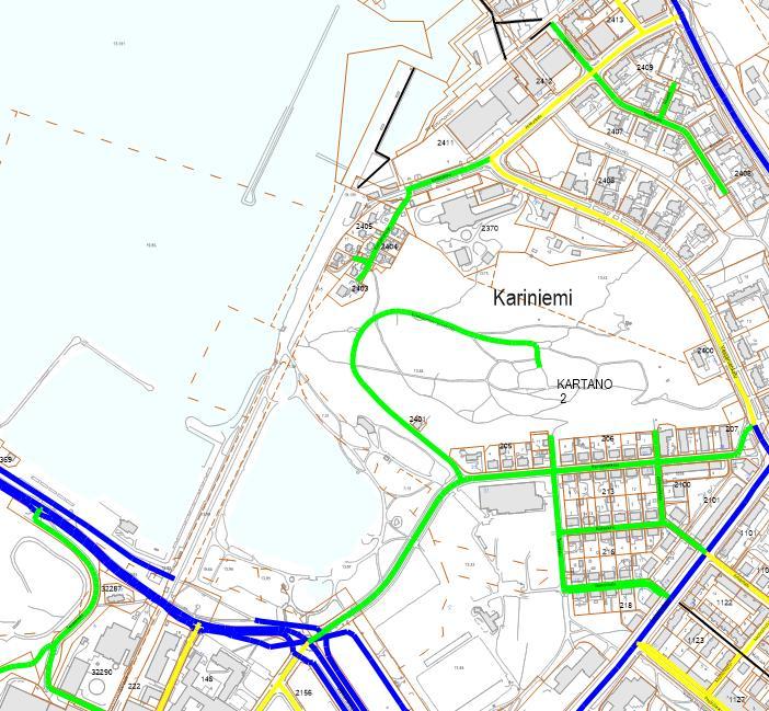 Satama-alueella on pysäköintipaikkoja veneilijöille sekä ravintolan käyttöön. n 135 kpl.