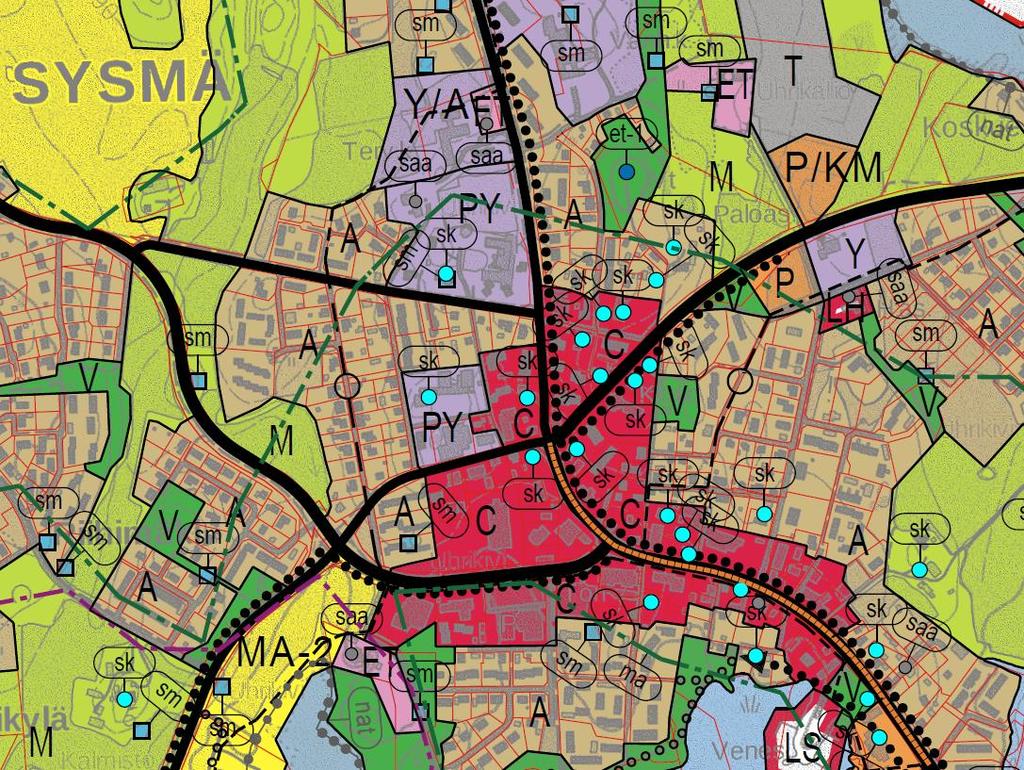3.2 Vireillä olevat yleiskaavat Taajaman yleiskaavan muutos ja laajennus Osayleiskaavan tarkoituksena on taajaman maankäytön yleispiirteinen ohjaaminen ja toimintojen yhteensovittaminen.