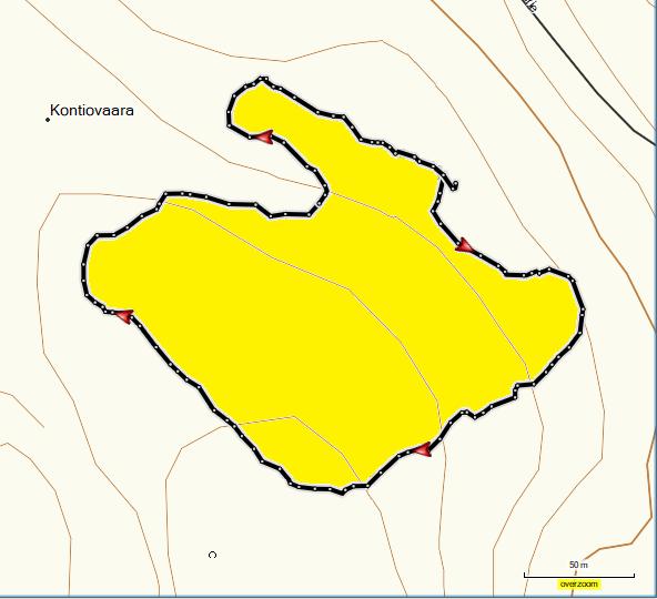 Kokonaisuudessaan pinta-ala oli 22 % pienempi suunnitellusta. Mättäiden tiheys (1 853 kpl/ha) oli hyvin lähellä tavoitetta, kuten myös taimien tiheys (1 760 kpl/ha).