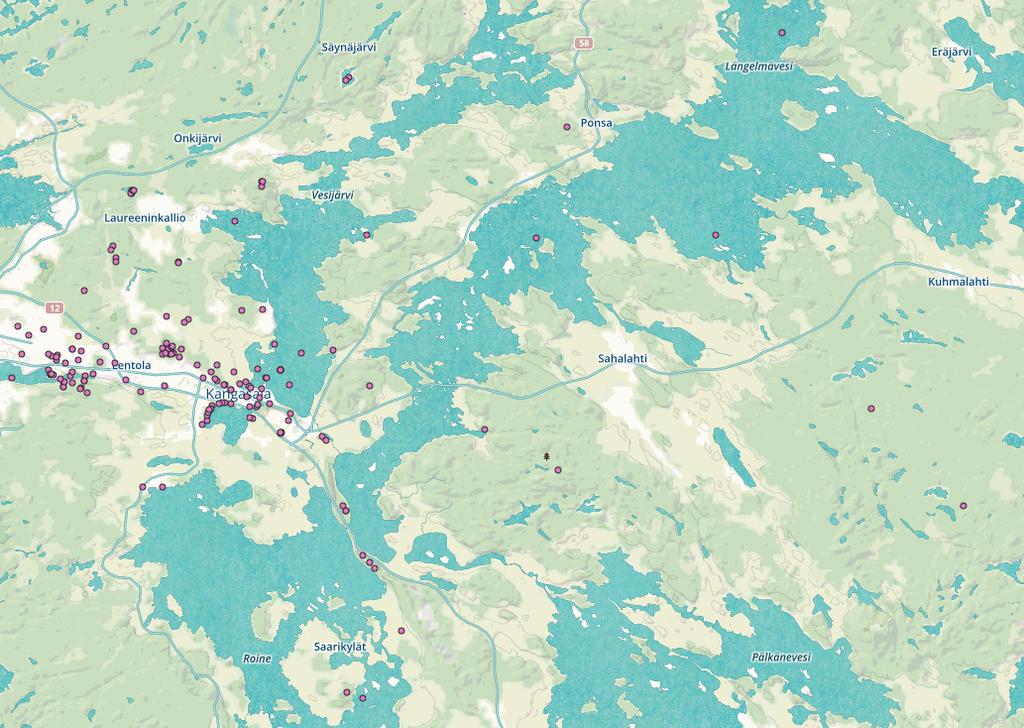 Luontoelämys Kirkkojärven ranta Kirkkoharju Isolukko Kisapirtin alue Liuttu Santarata