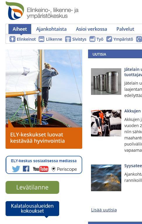 ELY-keskusten levätilanne-sivut www.ely-keskus.