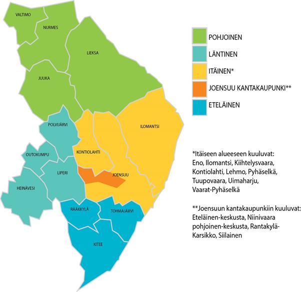 TEHOSTETTU PALVELUASUMINEN Välitön ja välillinen hoitotyö, yksikkökohtainen toiminta sekä henkilökohtainen aika prosentteina (%) alueittain 2017 70,0 60,0 50,0 40,0 30,0 20,0 10,0 0,0 Eteläinen