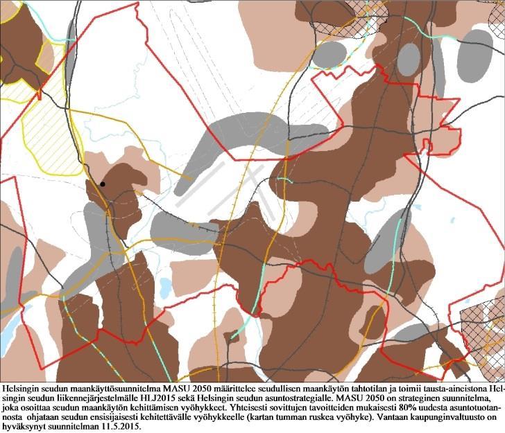 Helsingin seudun maankäyttösuunnitelma MASU 2050 MASU 2050 määrittelee seudun tavoitteellista maankäyttöä ja toimii tausta-aineistona Helsingin seudun liikennejärjestelmälle HLJ2015 sekä Helsingin