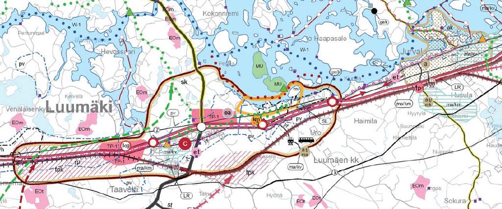 4. SUUNNITTELUTILANNE JA SELVITYKSET 4.1 Maakuntakaava Luumäki kuuluu Etelä-Karjalan liittoon. Ympäristöministeriö vahvisti maakuntakaavan 21.12.2011.