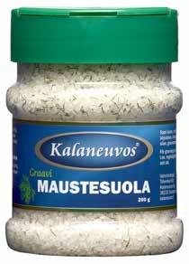 GRAAVIMAUSTESUOLA Kalan graavaaminen on tehty nyt entistä helpommaksi Kalaneuvoksen kalamausteperheen uutuuden, Graavimaustesuolan