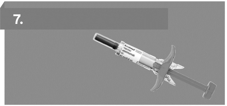 Käyttöohjeet Kromeya Kertakäyttöinen esitäytetty ruisku (adalimumabi) ihon alle pistettävää injektiota varten 40 mg Huom.: Kuvat ovat viitteellisiä.