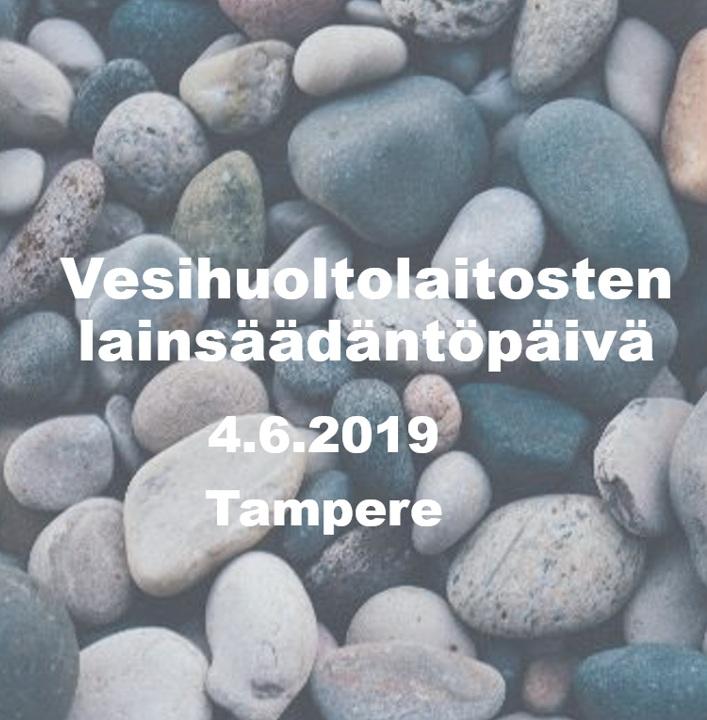 Vesihuoltolaitosten lainsäädäntöpäivä 4.6.2019 Tampereella luodaan katsaus vesihuoltolaitoksiin vaikuttaviin lainsäädännön ohjeistuksiin ja suosituksin. Aiheina mm.