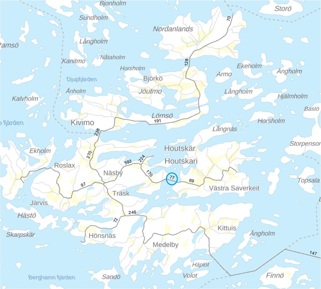 Väyläviraston julkaisuja 42/2019 11 2 Arvioitavat kohteet 2.1 Kohteiden kuvaukset Saverkeit Saverkeit sijaitsee Paraisten kaupungissa maantiellä 12005 (kuva 2).