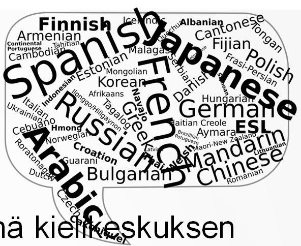 KIELITAIDON KEHITTÄMINEN Lähde matkaan hyvällä kielitaidolla hyödynnä kielikeskuksen kurssitarjonta Arabia Ι Englanti Ι Espanja Ι Italia Ι Japani Ι Kiina Ι Korea Ι Portugali Ι Ranska Ι Ruotsi Ι Saksa