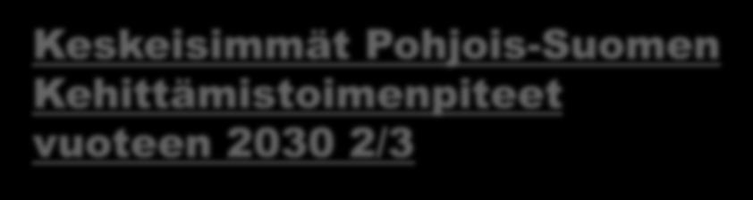 Keskeisimmät Phjis-Sumen Kehittämistimenpiteet vuteen 2030 2/3 Muut kehitettävät ylimaakunnalliset yhteysvälit Kehittämistarpeet perustuvat pääsin liikenneturvallisuuden parantamiseen sekä sujuvuutta