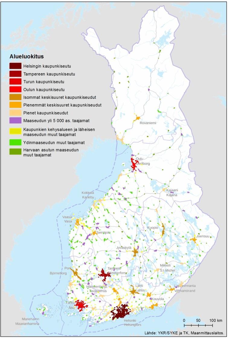 Päivittäisen liikkumisen tunnuslukujen laskenta Lähteenä Henkilöliikennetutkimus 2016-2017 Tarkastelukohteena päivittäinen liikkuminen eli alle 100 km matkat Neljä suurinta kaupunkiseutua erikseen,