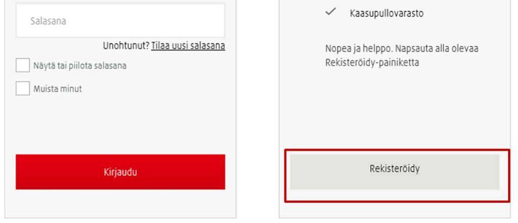 Rekisteröityminen olemassa olevalla AGAn asiakasnumerolla 1. Mene osoitteeseen aga.fi/shop 2.