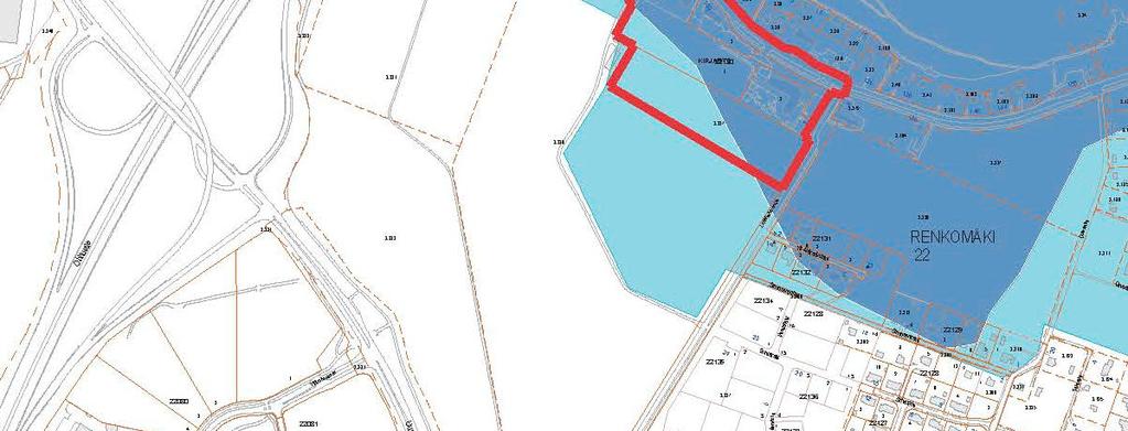 Se ei ole Porvoonjoen tulvariskialuetta. Suunnittelualue on Renkomäen I-luokan pohjavesialuetta. Pohjavesialue on merkitty vaaleansinisellä ja pohjaveden muodostumisalue sinisellä. 2.1.