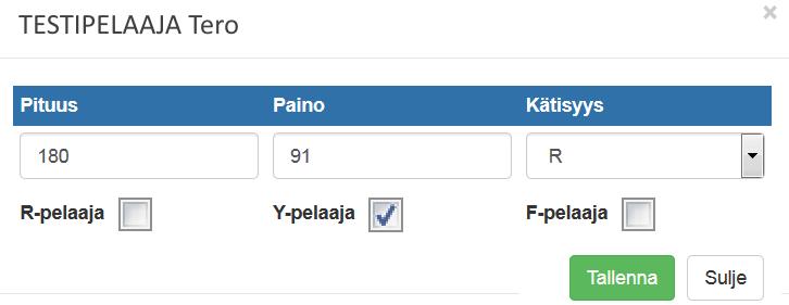 Jos tästä huolimatta tällainen pelaaja halutaan lisätä kokoonpanoon, tulee ottaa yhteyttä liiton asiakaspalveluun tai tulospalvelun päivystykseen.