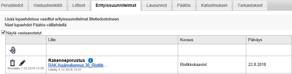 Kun hakemus on valmis, valitse ruudun oikeasta reunasta Luvan hakeminen ja napsauta Siirry jättämään lupahakemus -painiketta. Kun pakolliset tiedot on täytetty, Jätä lupahakemus -painike aktivoituu.