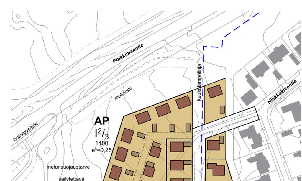 16 1. Hiekkakiventien jatko Viitesuunnitelma Tiedot Käyttötarkoitus/talotyyppi: AO ja AP Alueen pinta-ala: 1,9 ha Aluetehokkuus: 0,25 Arvio rakennusoikeudesta: 4 800 k-m² Asukasmääräarvio: 105 Alueen