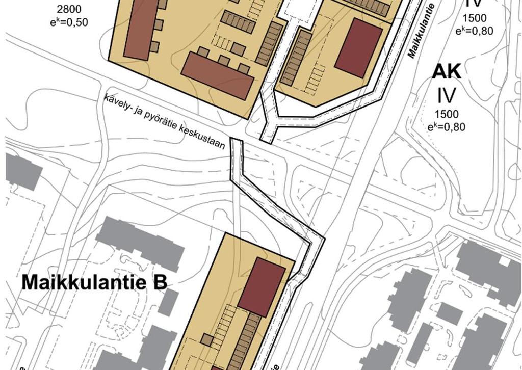 Käyttötarkoitus/talotyyppi: AK Alueen pinta-ala: 0,74 Aluetehokkuus: 0,8 Arvio rakennusoikeudesta: 600 k-m²