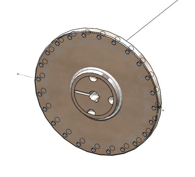 24 3.1.4 Weight discs The weight discs are in test rig to create unbalance in system. There are two weight discs in the test rotor, and they have diameter of 0.150 m and they weight about 1.