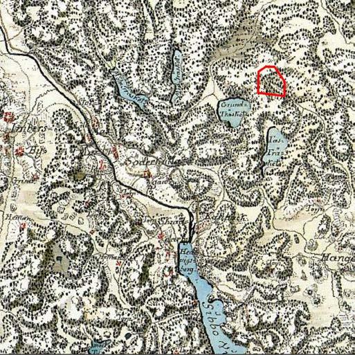 Suunnittelualue oli pitkään kaukana asutuksesta oleva metsäinen alue (kuva 8. Kuninkaankartasto 1776-1805).