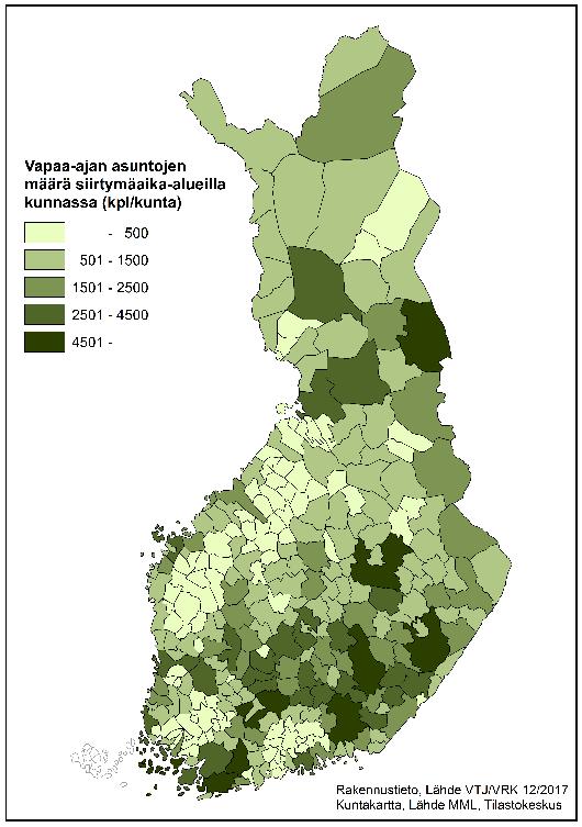 Vapaa-ajan asunnot pohjavesi- ja ranta-alueilla 412 000 vapaa-ajan asuinrakennusta 28 000 vastaavaa asuinrakennusta, joita käytetään vapaa-ajan