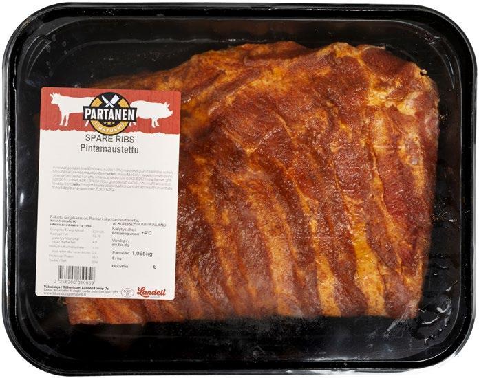 9317 Spareribs BBQ 1/2 dyno n. 1300 g E/tin: *2358266000004* E me (5,2 kg) *6405826000601* 9297 audan parillapihvi 2 kpl/n.