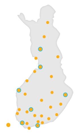 RIKUn toiminta-alue Aluetoimistot (7) Helsinki, Joensuu, Oulu, Rovaniemi Tampere, Turku ja Vaasa Palvelupisteet (31) Ahvenanmaa, Helsinki, Hämeenlinna, Ivalo, Joensuu, Jyväskylä, Järvenpää, Kajaani,